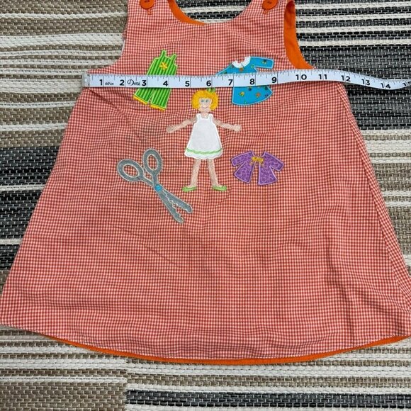 Mulberry St. Outfit Reversible Top Embroidered Gingham Halloween Orange Size 2 - Picture 10 of 13